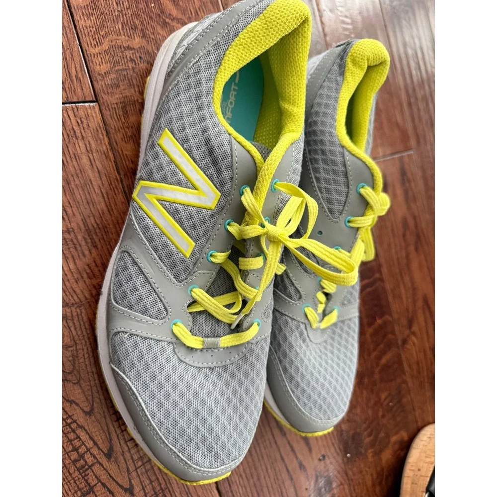 New Balance 577 Womens Training Shoes Grey Neon Yellow WX577LA Size 11